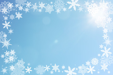 Rahmen mit Schnee zu Weihnachten