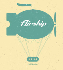 Vintage fairy airship. Vector silhouette © ty4ina