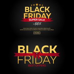 Black Friday sale. Black Friday banner. Shopping. Vector illustration.