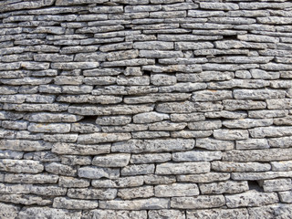 a wall of stacked stone