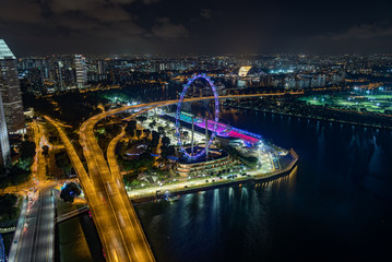 Fototapeta na wymiar シンガポール・マリーナベイエリア　夜景