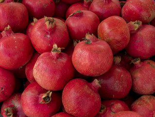 freshly picked pomegranates