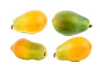 ripe papaya isolated on a white background