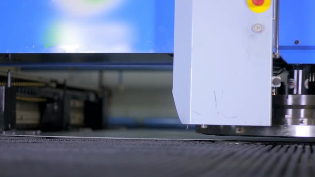 Punching machine. Robotic automated cnc machine working. HD