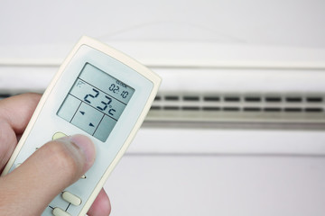 Hand hold remote control with conditioner