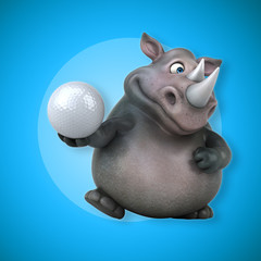 Fun rhinoceros - 3D Illustration