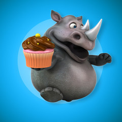 Fun rhinoceros - 3D Illustration