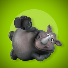 Fun rhinoceros - 3D Illustration