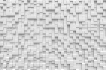 white small box cube random background pixel pandom 3d rendering