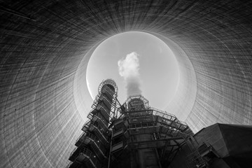 Huge Power plant producing heat