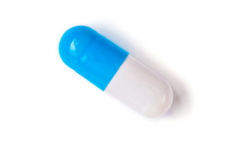 Medicine green and yellow pills or capsules