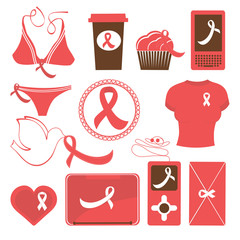 Cute breast cancer awareness items collection