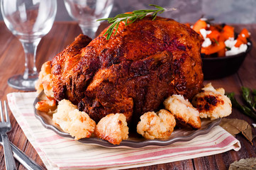 Thanksgiving Dinner with chicken.