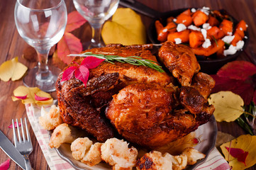 Thanksgiving Dinner with chicken.