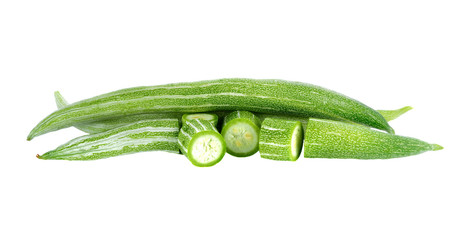 Snake gourd on white background