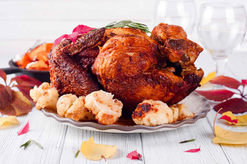 Thanksgiving Dinner with chicken.