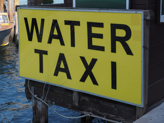 Water taxi sign in Venice