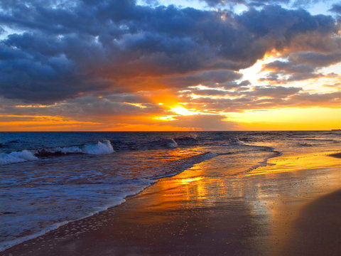 Sunsent in Maspalomas beach, Canary Islands, Spain