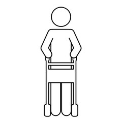 Crutch icon. Disabled people medical and health care theme. Isolated design. Vector illustration