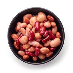 Bowl of canned beans from above