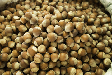 Hazelnuts for sale at local farmers market