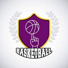 basketball league emblem classic vector illustration design