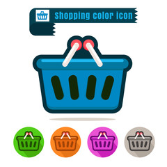 icon basket product marketing selling usage colorful design vect