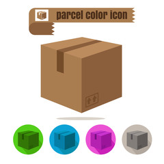 icon parcel colorful design vector on white background