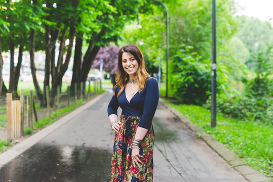 Woman posing in park