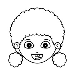 Girl cartoon face icon. Kid child little and people theme. Isolated design. Vector illustration