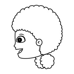 Girl cartoon face icon. Kid child little and people theme. Isolated design. Vector illustration