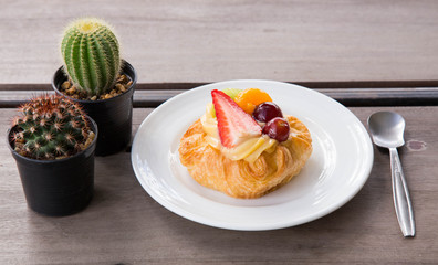 Fruit pie and cactus