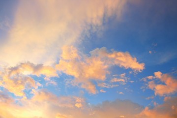 Naklejka na ściany i meble Sky Blue and Cloud at sunset, beautiful nature 