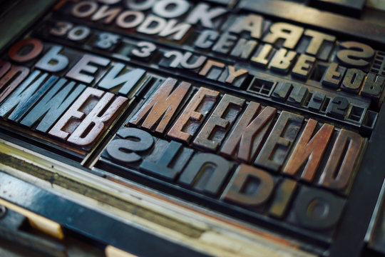 Close up of wooden fonts