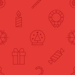 Merry Christmas and Happy New Year vector pattern