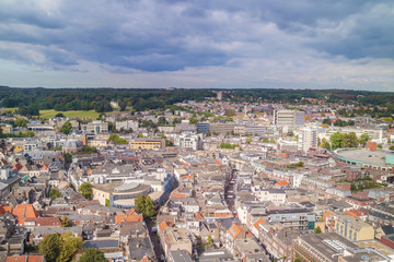 Aerial view of the Dutch city Arnhem in the province of Gelderla