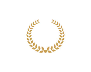 gold laurel wreath logo icon 3