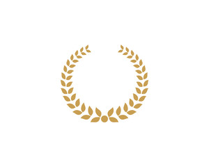 gold laurel wreath logo icon 3
