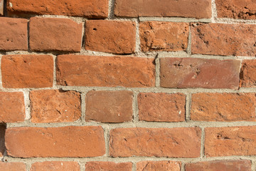 old wall of red brick.