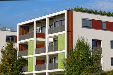 Modern building with balcony