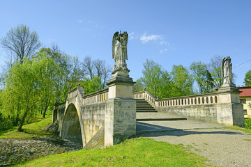 The Cedron Bridge of Calvary pathways, Kalwaria Zebrzydowska in Poland. UNESCO World Heritage Site....