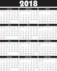 Calender 2018 in vector can be converted into any size for print