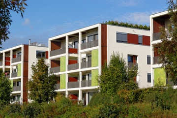 Modern building with balcony