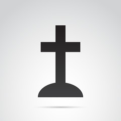 Grave, cross vector icon.