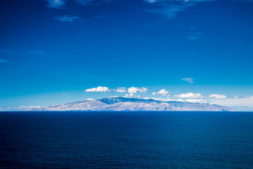 view of the island La Gomera from Tenerife