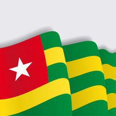 Togo waving Flag. Vector illustration.