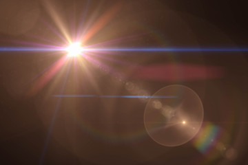 abstract lens flare light over back background . Easy replacement composite layer in screen mode