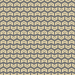 Geometric vector pattern with golden arrows. Seamless abstract background