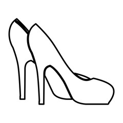 Female heels icon. Fashion style and wear theme. Isolated design. Vector illustration