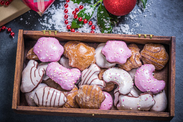 Christmas festive decorated gingerbread